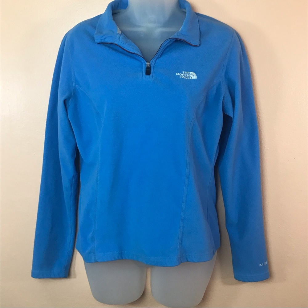 The North Face Light Blue 1/4 Zip Fleece Pullover TKA 100 Women M